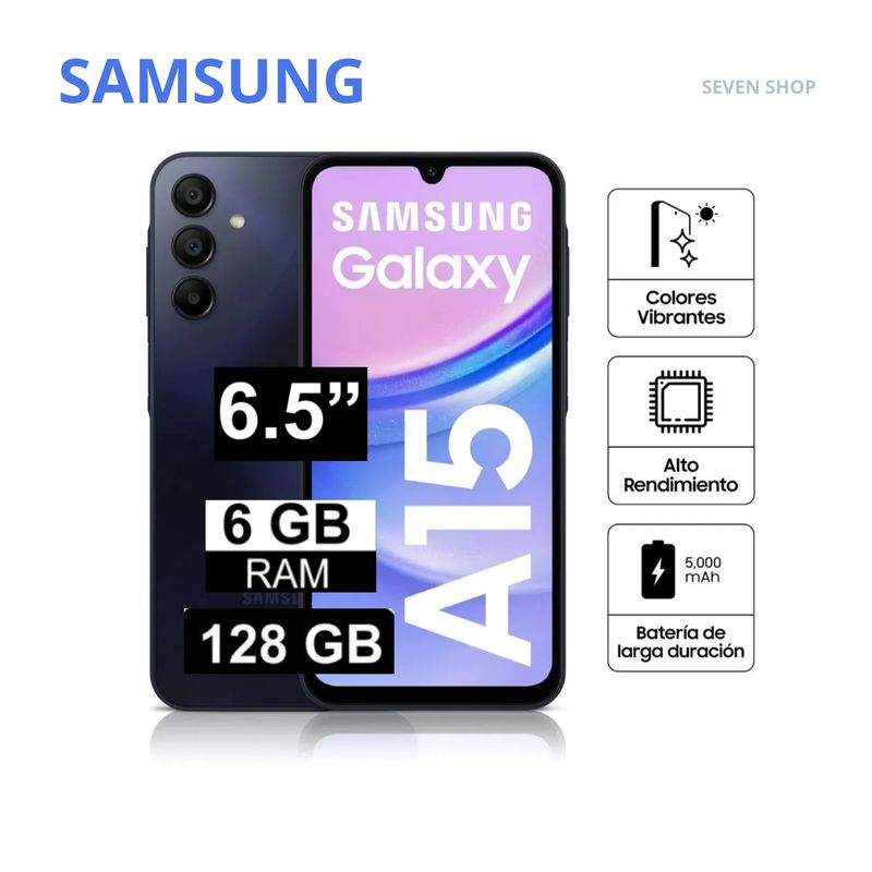 SAMSUNG - Celular Samsung Galaxy A15 128GB  6GB RAM - NEGRO AZULADO