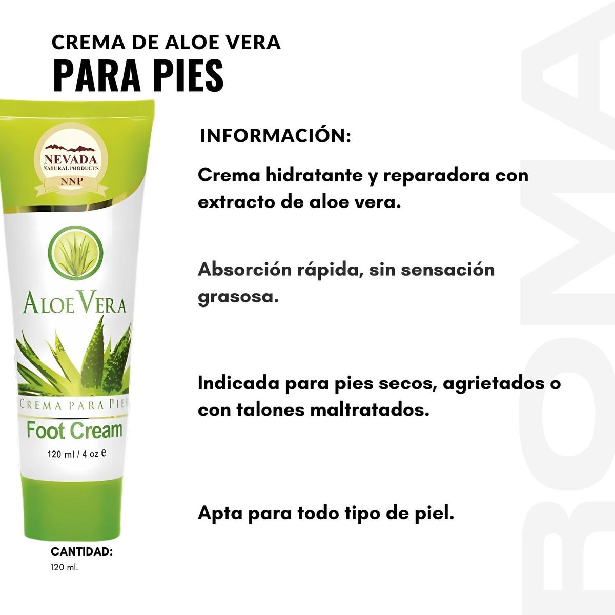 NEVADA NATURAL PRODUCTS - PACK 3 CREMA DE ALOE VERA PARA PIES 120ML NEVADA