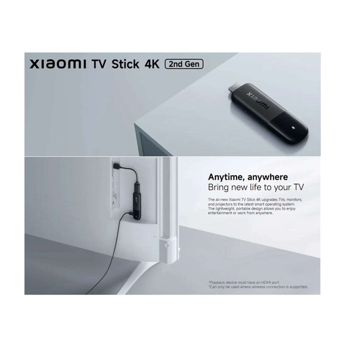 XIAOMI - TV Stick Xiaomi 4K 2nd Gen WIFI 6 2GB RAM /8GB ROM
