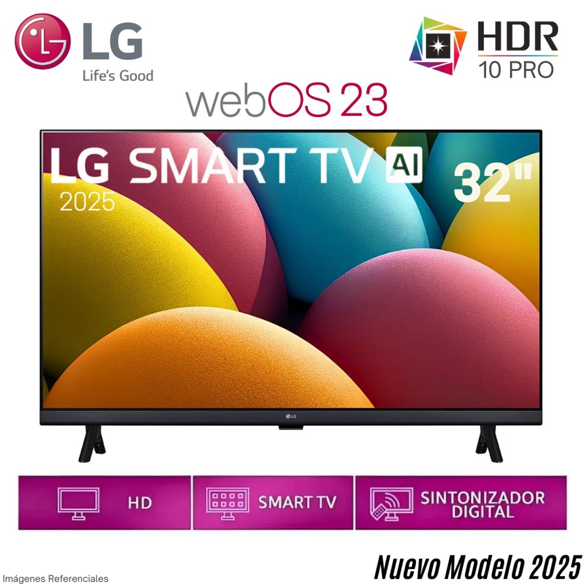 LG - Televisor LG Smart TV 32"  HD con webOS y AI ThinQ - 32LR600BPSC