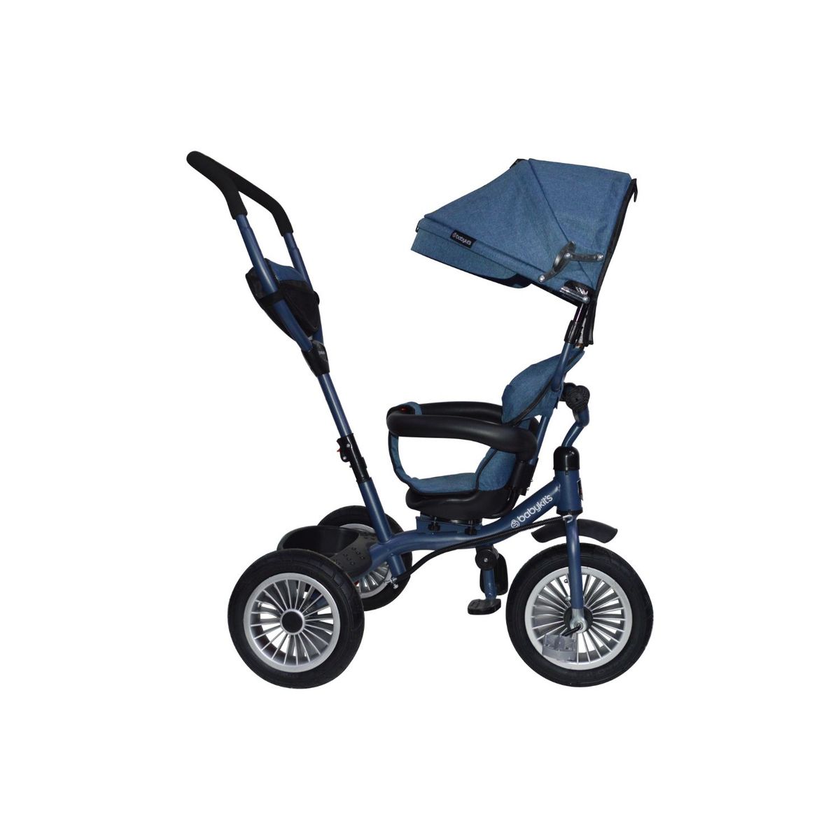 BABY KITS - Triciclo 360° con guiador Azul