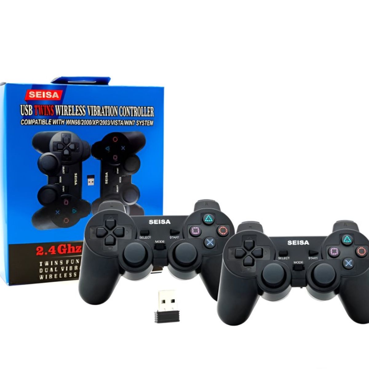 SEISA - Joystick Inalámbrico Recargable 6 En 1 Para Pc/ps2/ps3