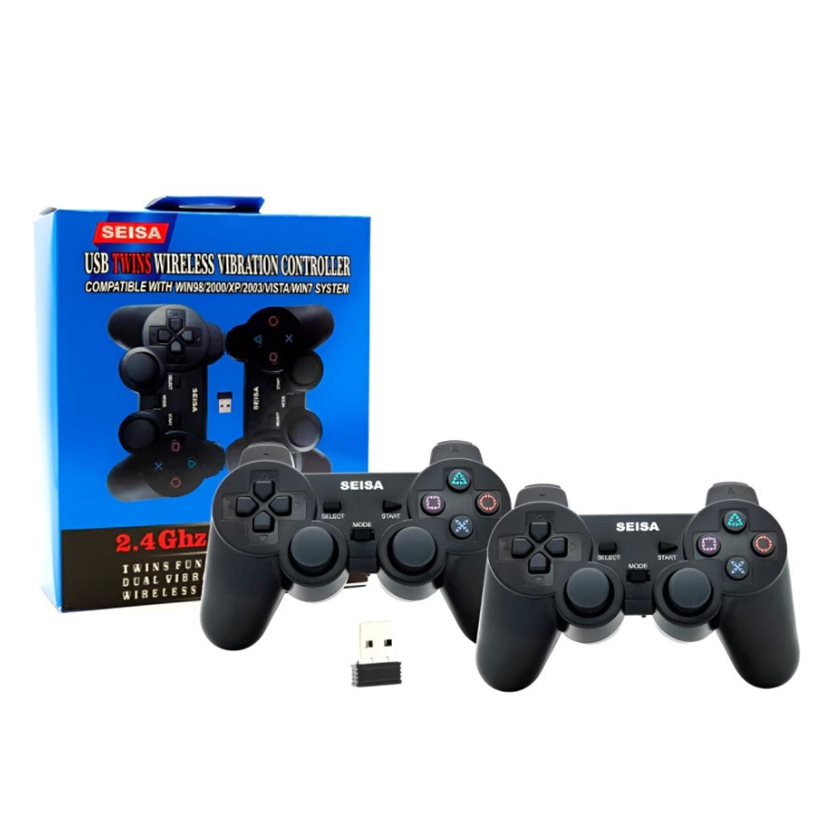 SEISA - Joystick Inalámbrico Recargable 6 En 1 Para Pc/ps2/ps3