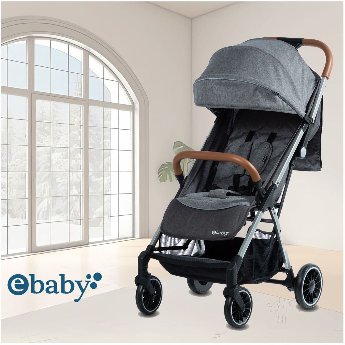 EBABY - Coche Maleta para Bebé «SOFI» De Fácil Plegado Dark grey