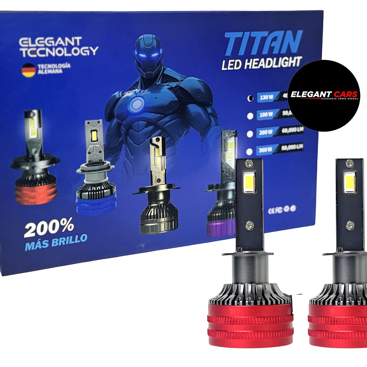 TITAN - Bombilla LED Titan H1 Para auto 180W 40000LM Blanca 2pcs