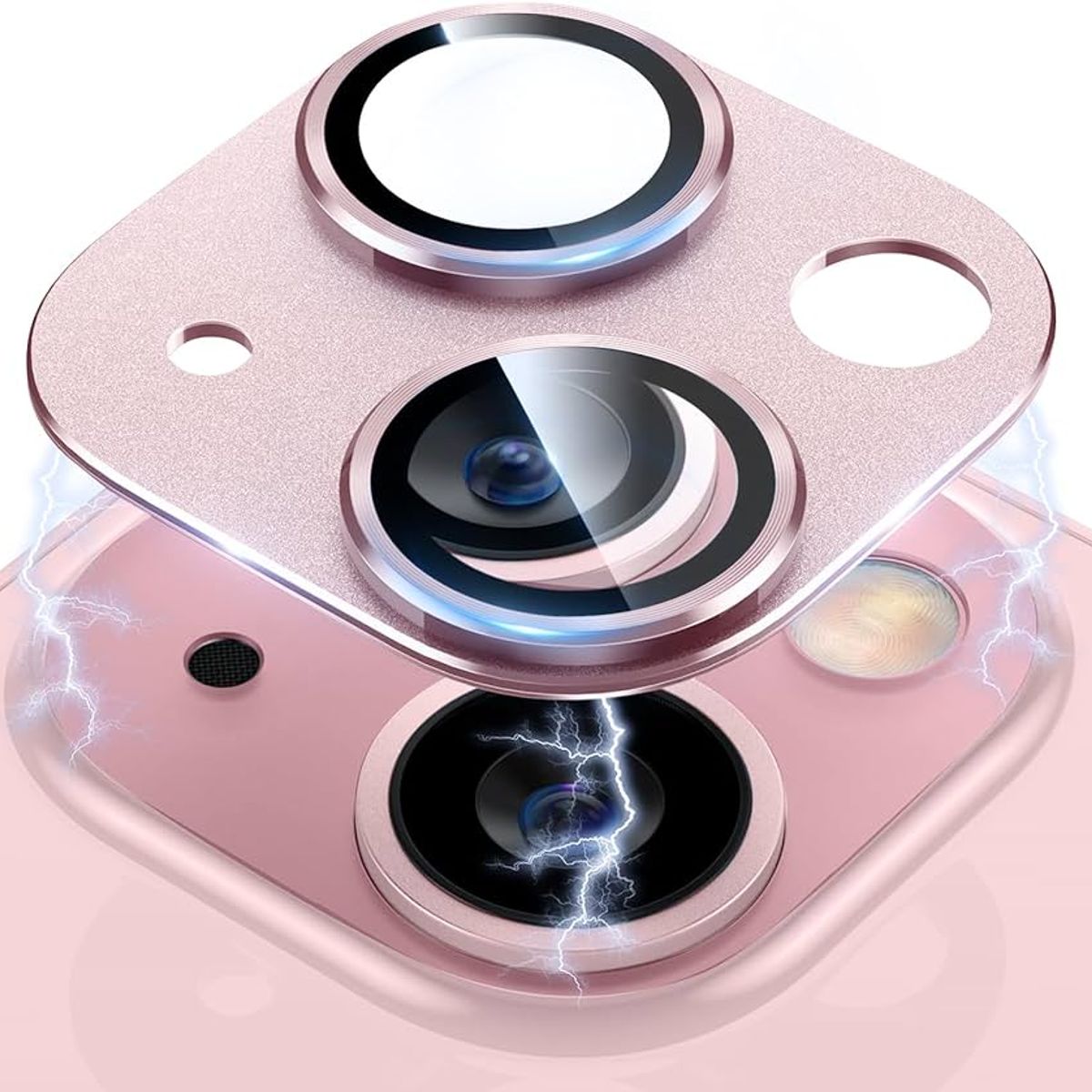 GENERICO - Protector De Camara Para Iphone 15 Y 15 Plus Rosado