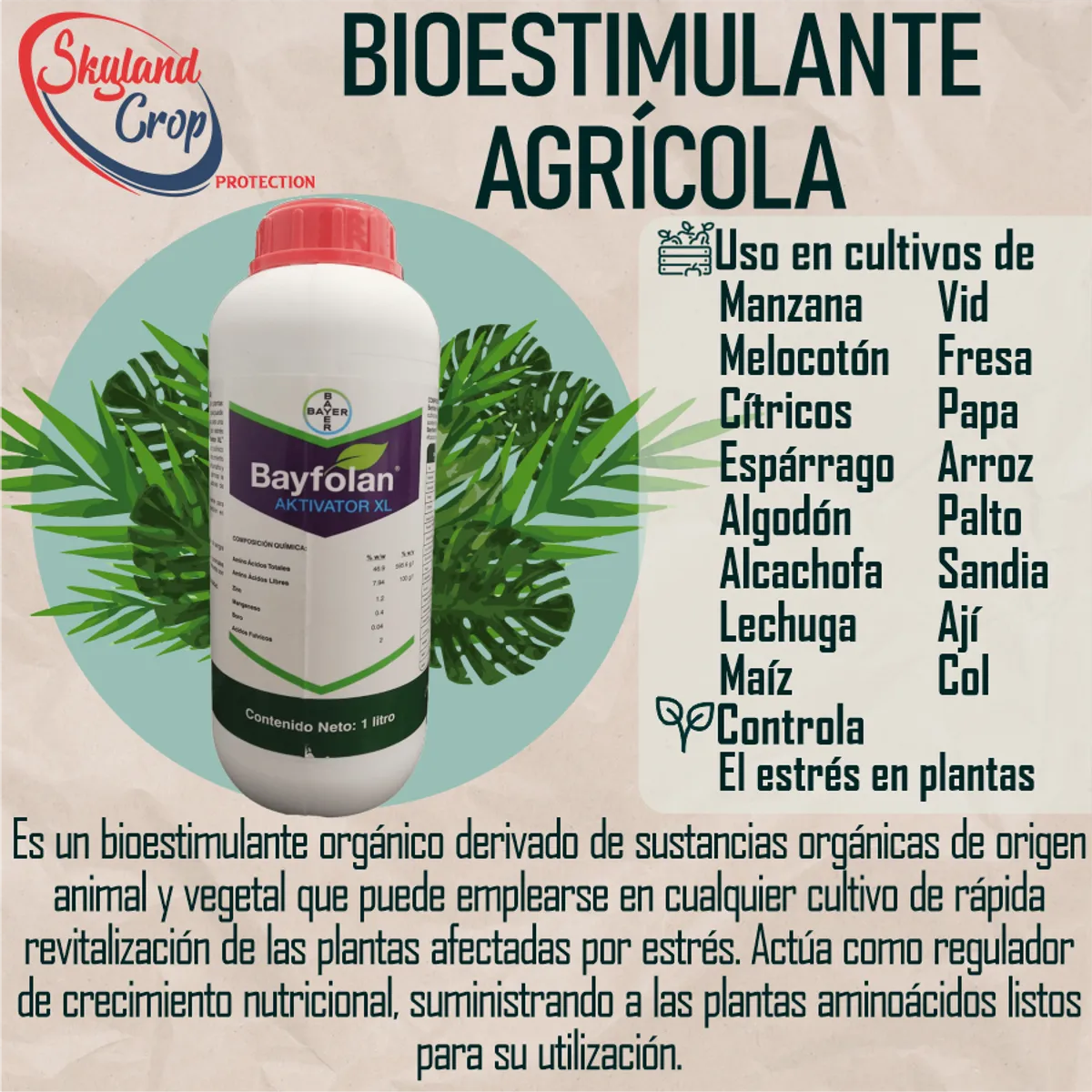 GENERICO - BAYFOLAN AKTIVATOR XL 1L BIOESTIMULANTE AGRÍCOLA