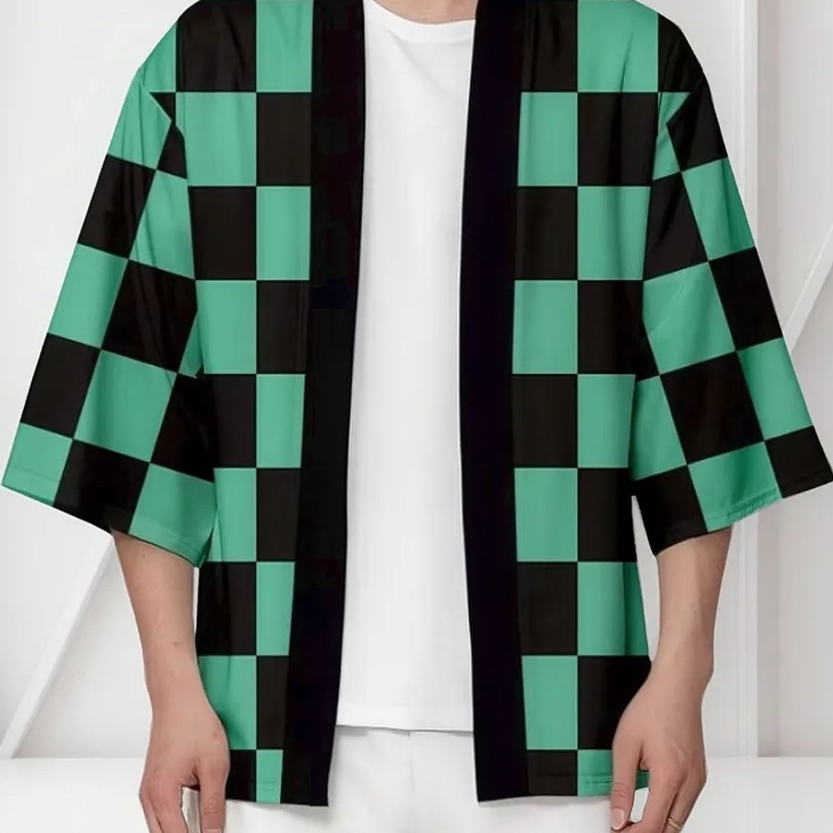 GENERICO - Camisa Haori Kimono Demon Slayer Kimetsu No Yaiba TANJIRO