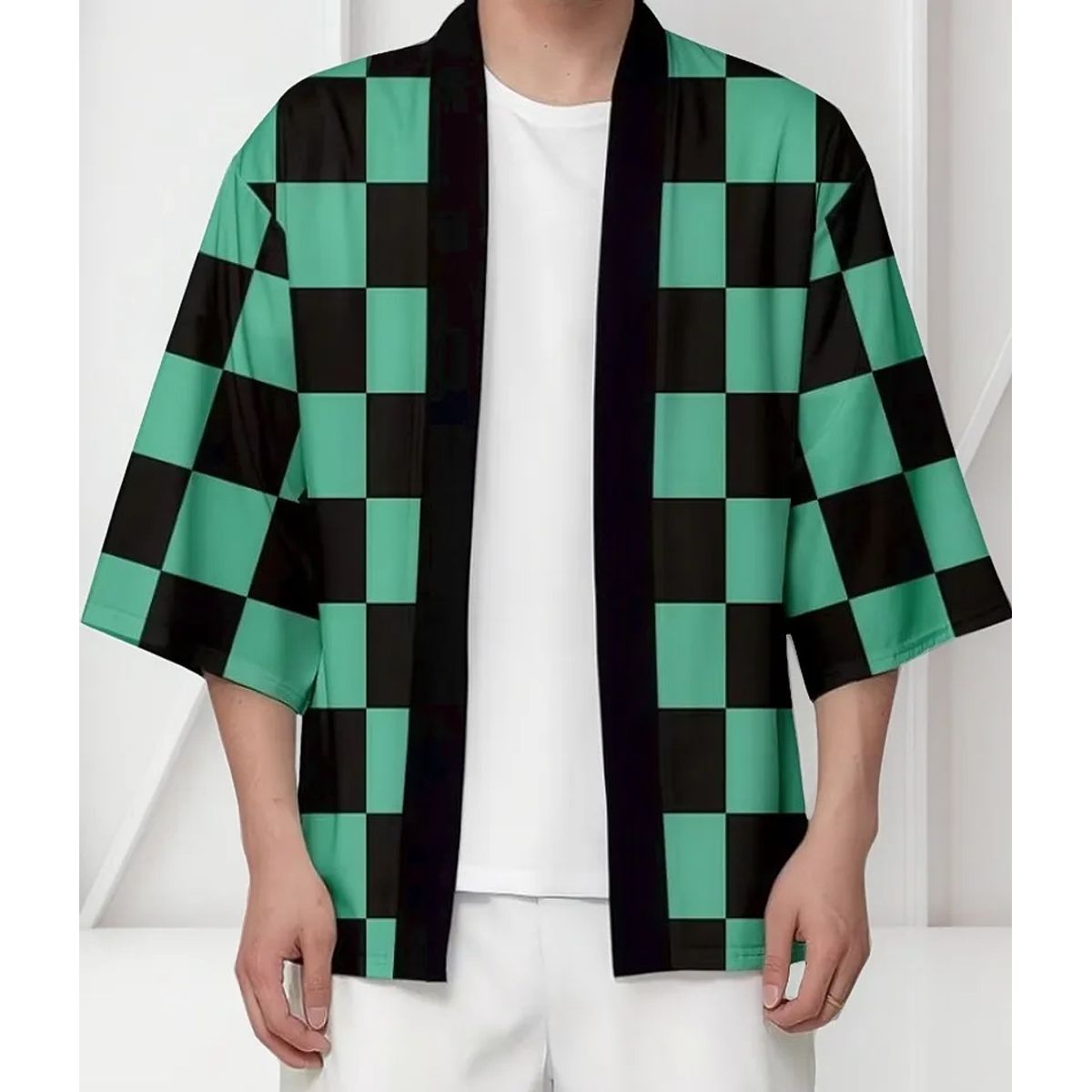 GENERICO - Camisa Haori Kimono Demon Slayer Kimetsu No Yaiba TANJIRO