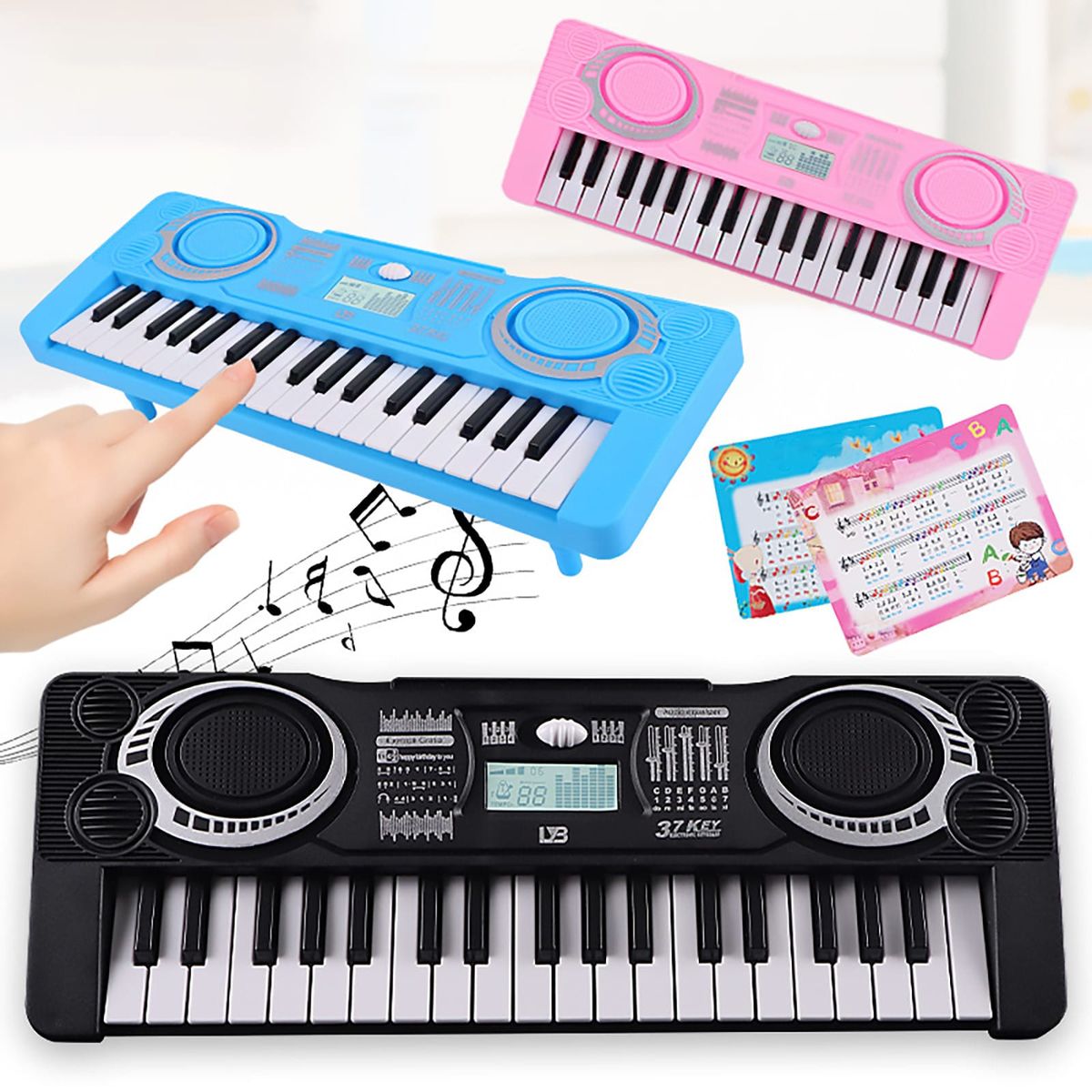 GENERICO - MINI PIANO ELECTRONICO PARA NIÑAS 37 TECLAS COLOR ROSADO