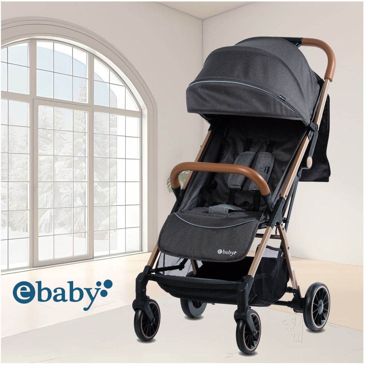 EBABY - Coche Maleta para Bebé «SOFI» De Fácil Plegado Black