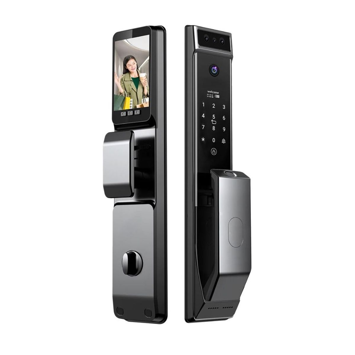 GENERICO - CERRADURA SMART CON 7 APERTURAS VIDEO PORTERO  COLOR NEGRO