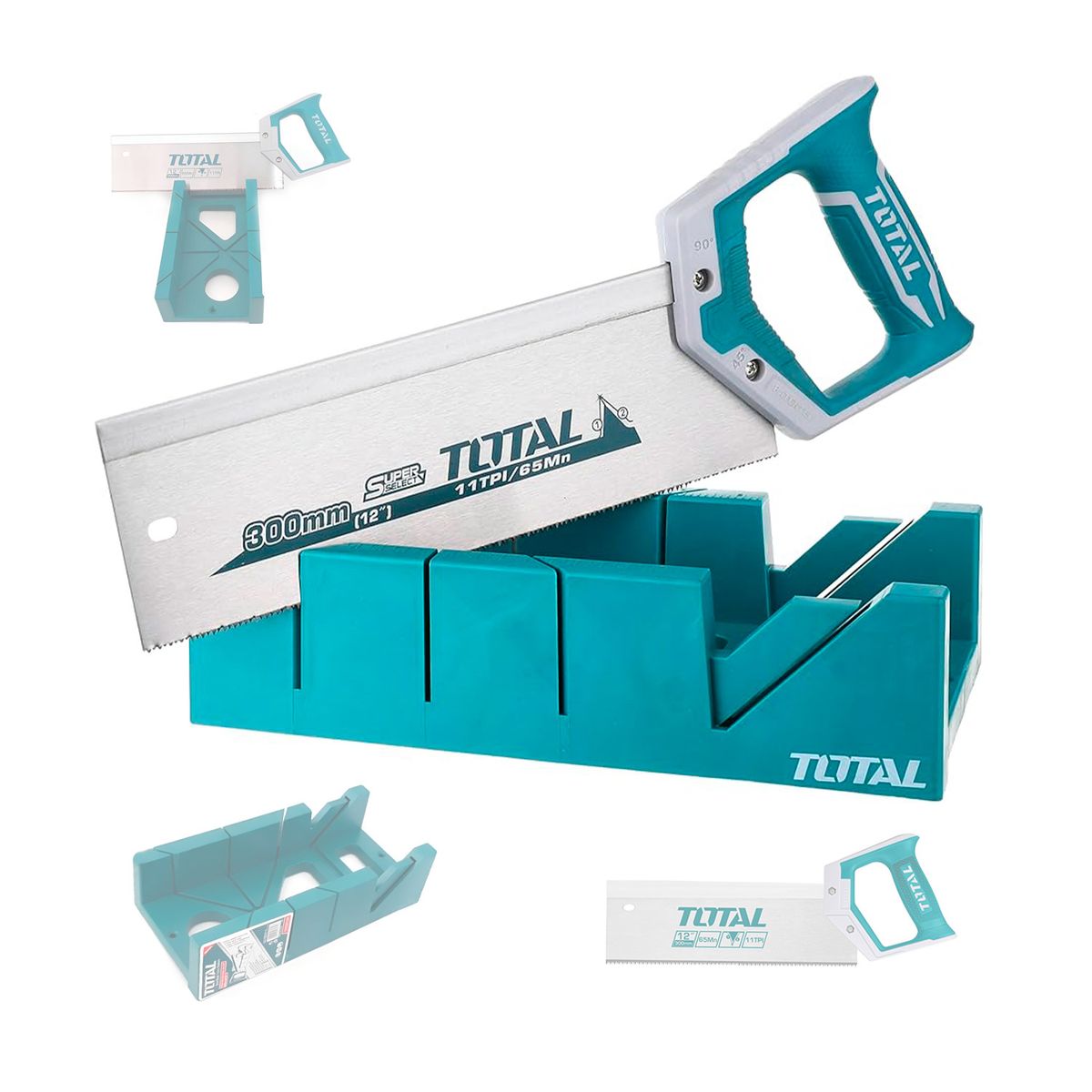 TOTAL TOOLS - Serrucho De Costilla 300mm + Caja De Corte Super 12 Total