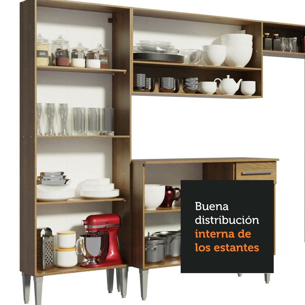 MADESA - Mueble de Cocina Integral Emilly 229 cm Con Lavadero 10