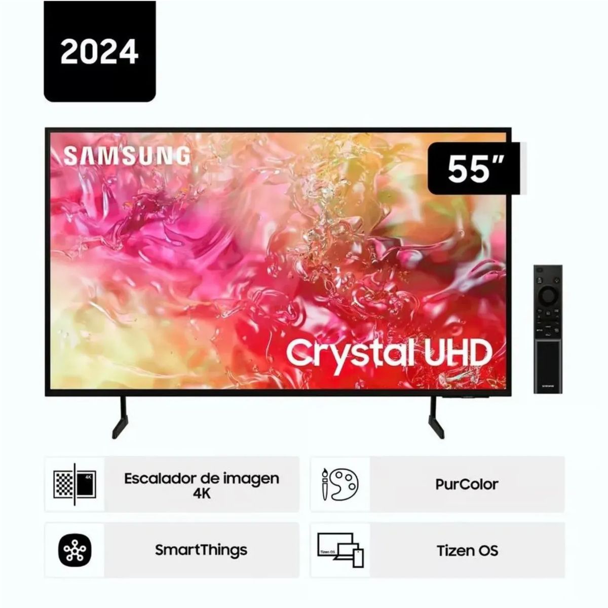 SAMSUNG - Televisor Samsung Smart Tv. 55" 4K UHD Tizen OS 2024 55DU7000