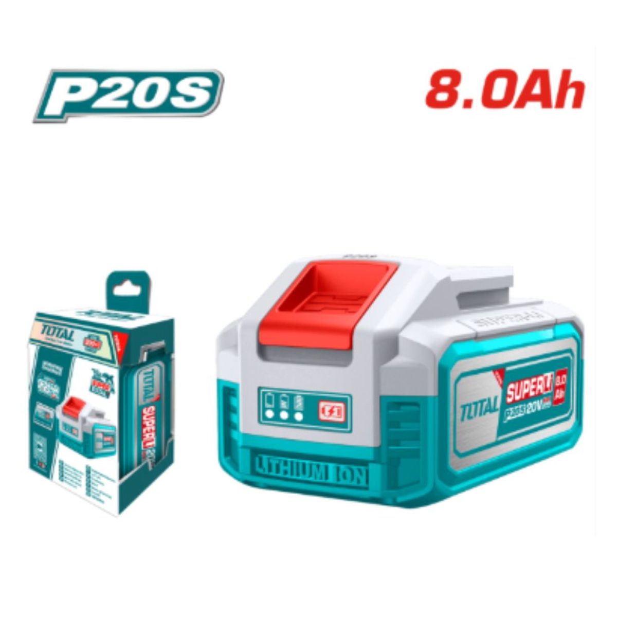 TOTAL TOOLS - Bateria LI-ION 20v 40AH con Indicador LED industrial - TFBLI20021