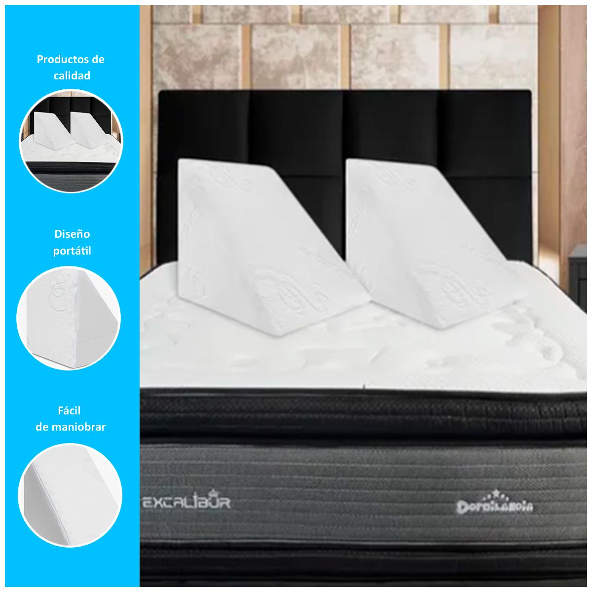 GENERICO - Almohada respaldo ergonómico triangular