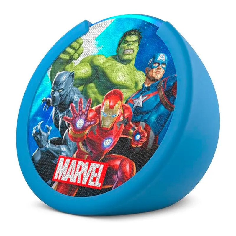 MARVEL - Echo Pop para Niños Parlante Inteligente Alexa Marvel Avengers Turques