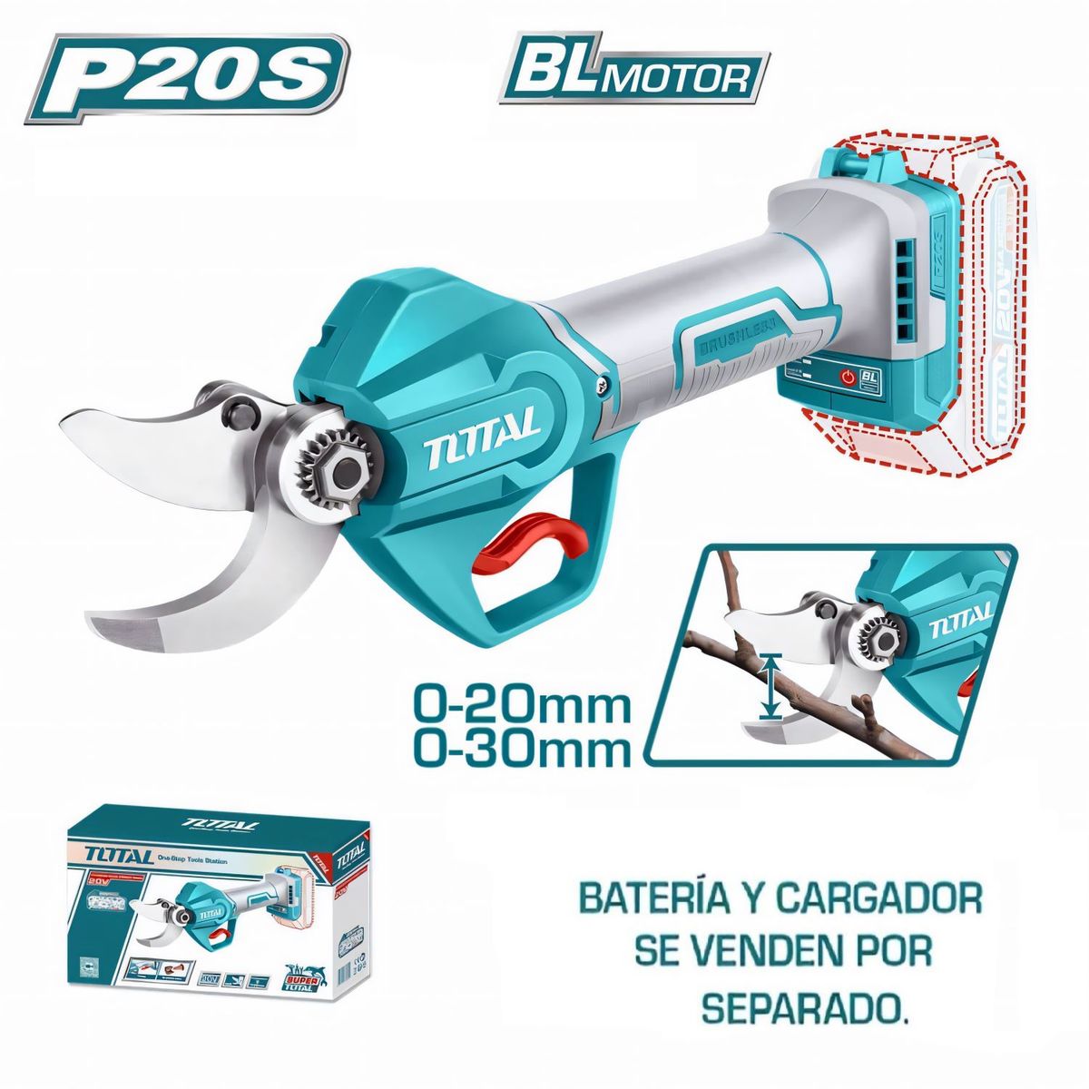 TOTAL TOOLS - Tijera De Poda Inalámbrica 20v Total - TSSLI20308