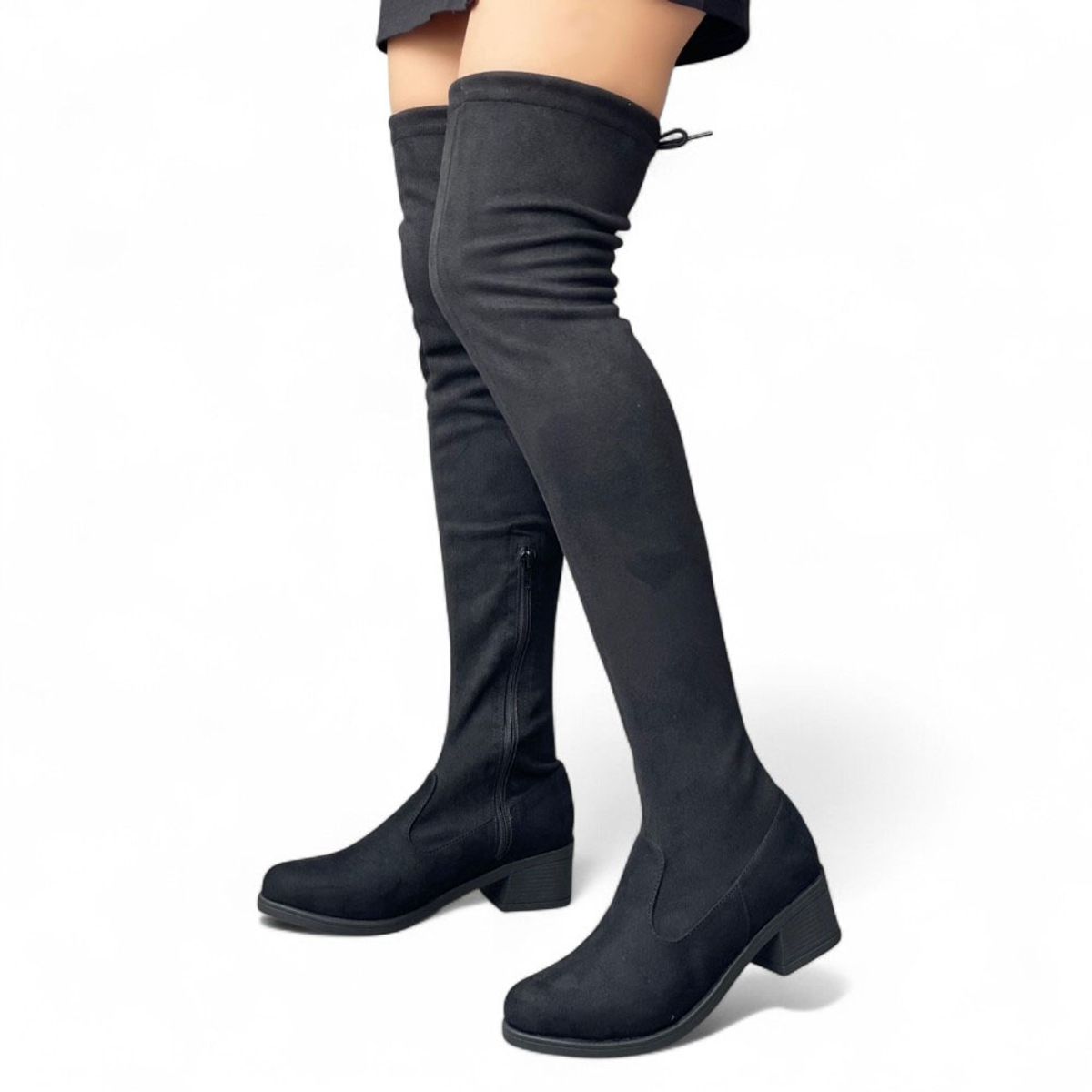 GENERICO - Bota Mujer Tela De Gamuza 1157-65 Color Negro