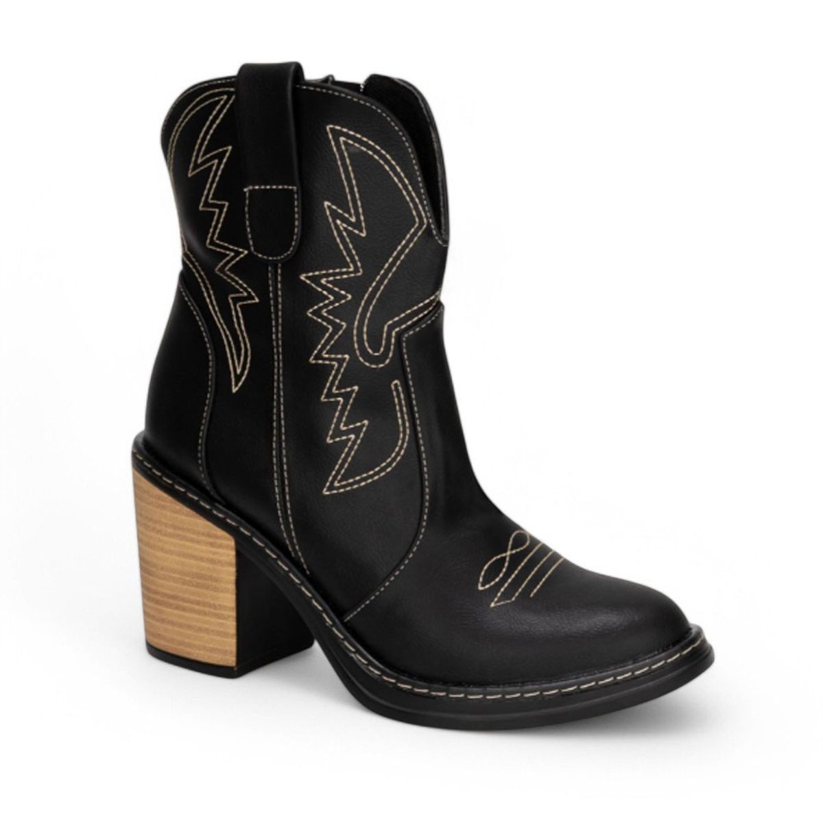 GENERICO - Botin Mujer Botin Texana Taco 7 2086-75 Color Negro