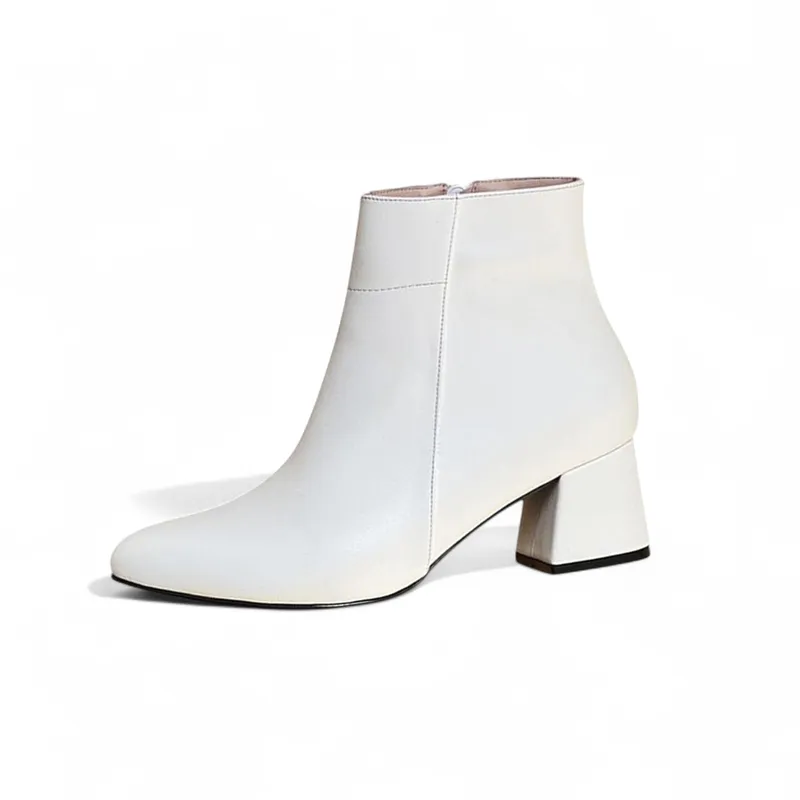 GENERICO - Botin Mujer Clasica Taco 5 2086-60 Color Blanco