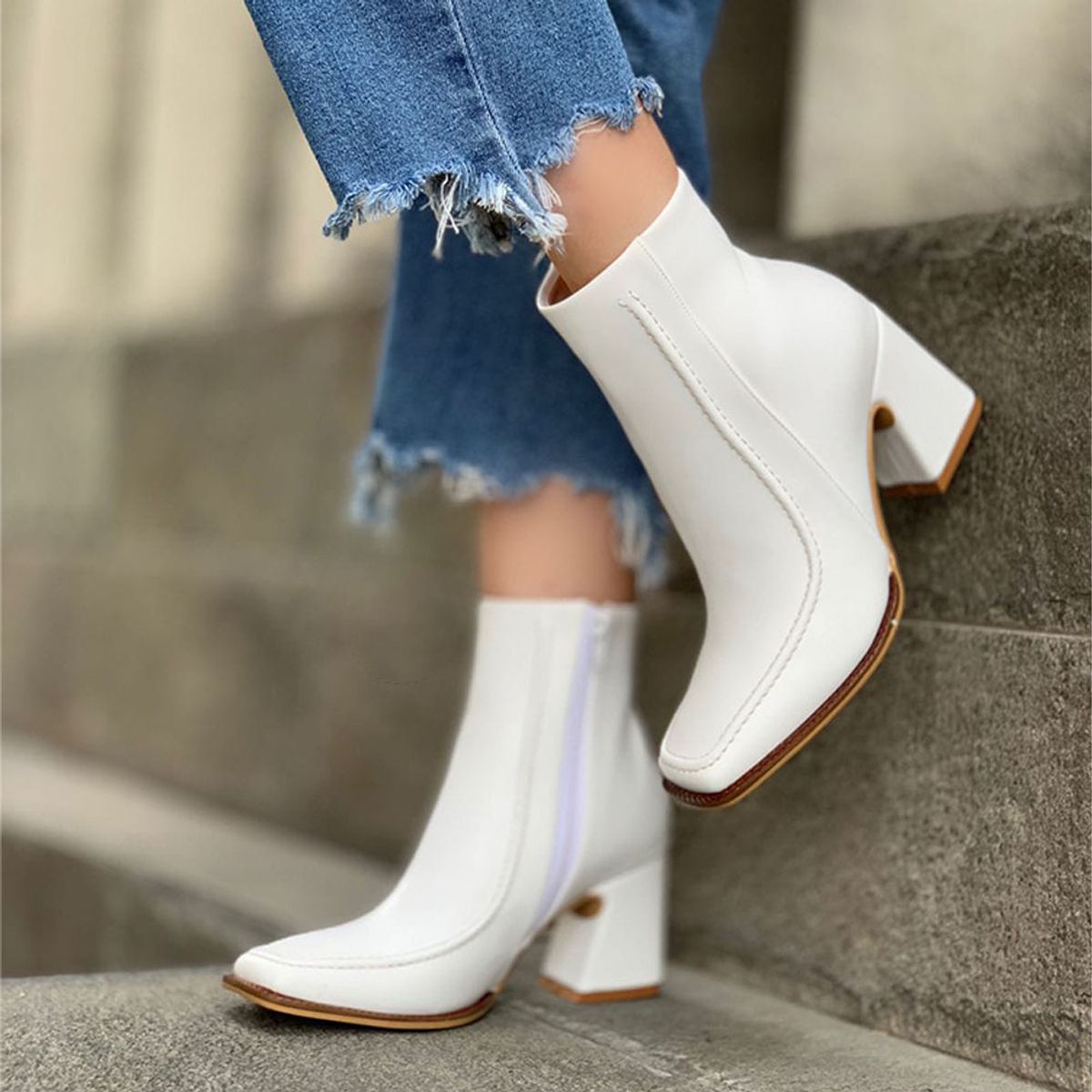 GENERICO - Botin Mujer Taco 7 Patyduck 2086-70 Color Blanco