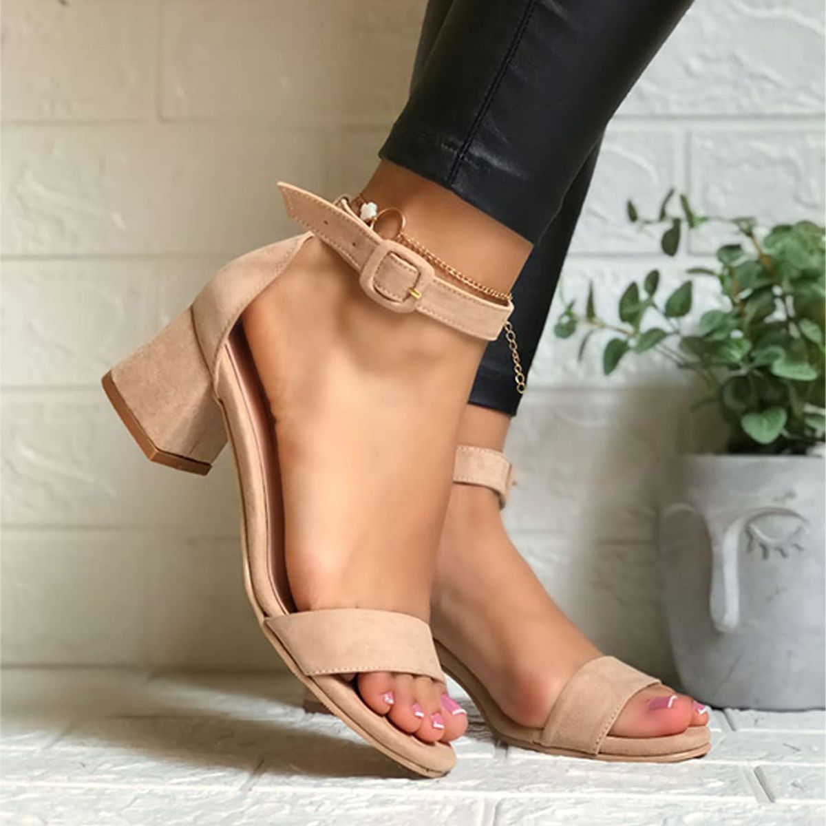 GENERICO - Sanadalia Mujer Taco 5 Abierta 2086-55 Color Beige