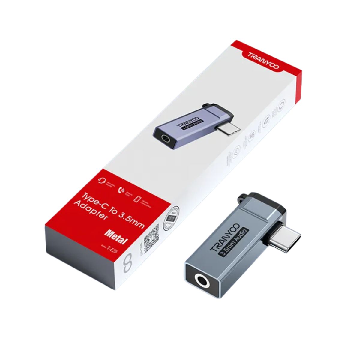 TRANYOO - Adapatador de audifonos Jack audio a Tipo C