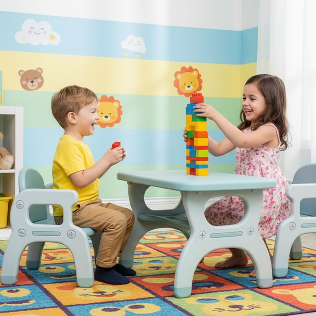 PERU IMPORTACIONES - Juego de mesa y 2 sillas infantil 1 a 6 años