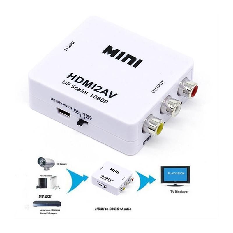 OEM - Adaptador Hdmi A Rca Conversor Convertidor Hdmi2AV Video Pal Ntsc