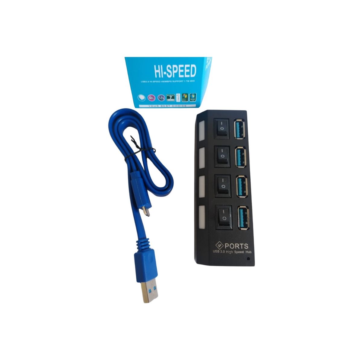 GENERICO - Hub Usb 3.0 4 Puertos Múltiple Conexión 4 Switch Extensión