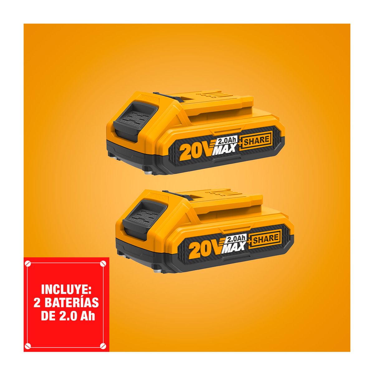 INGCO TOOLS - Linterna Led Inalámbrica 20v + 2 Baterías De Litio 2.0ah