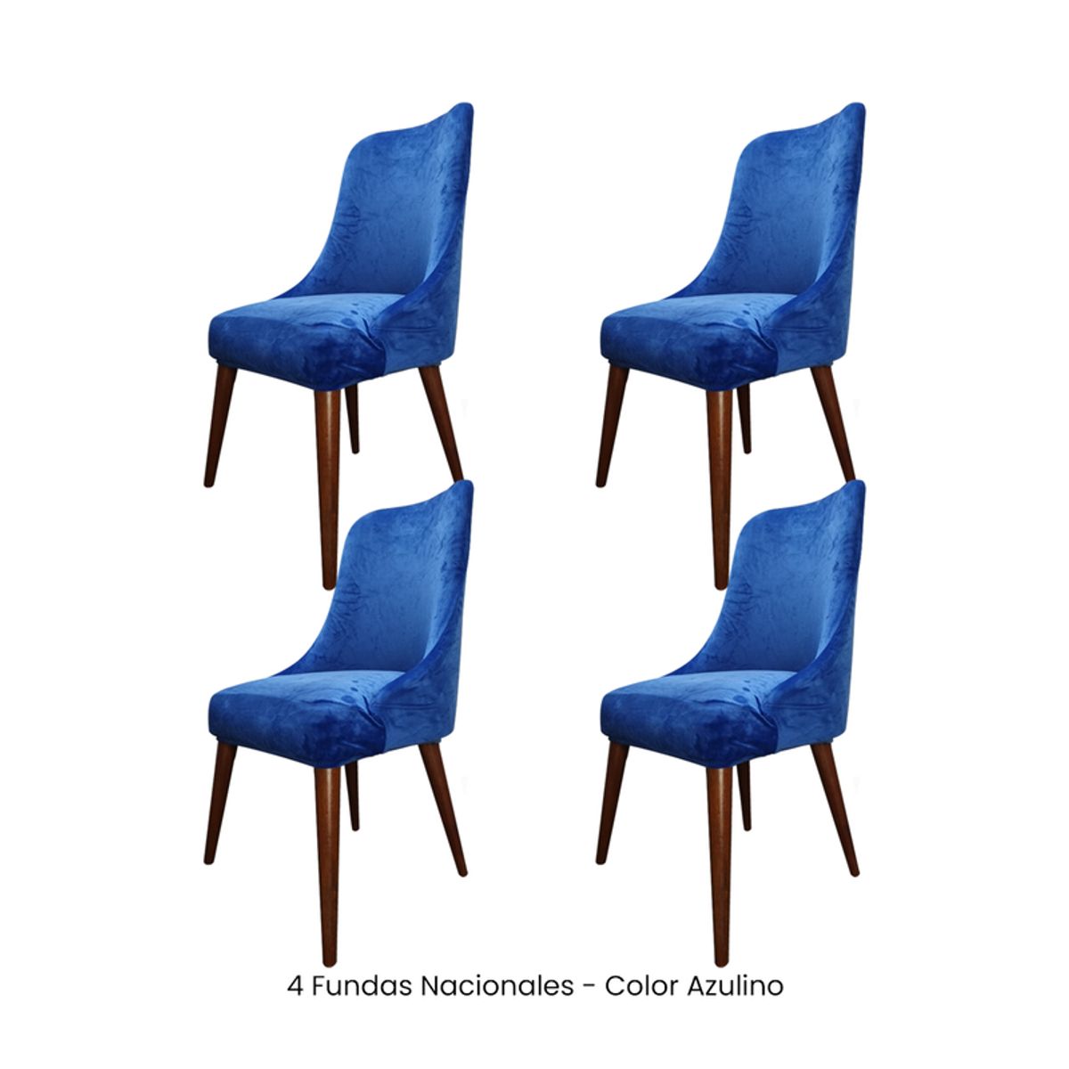 VIURE - 4 Fundas Nacionales de Terciopelo para Silla Brazo - Azulino