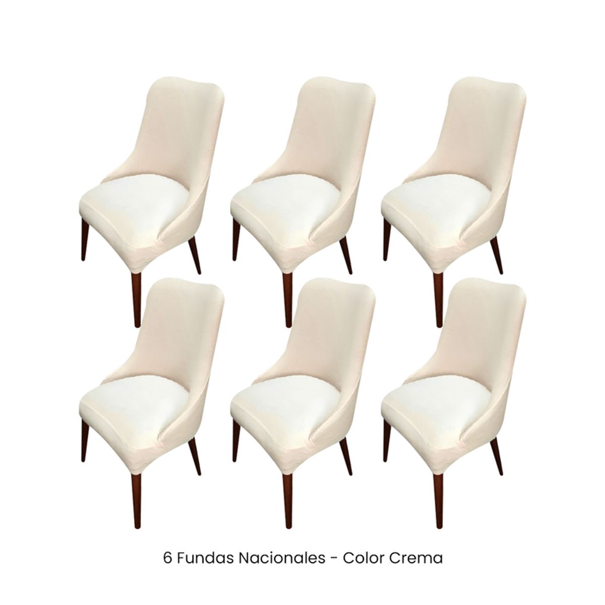 VIURE - 6 Fundas Nacionales de Terciopelo para Silla Brazo - Crema