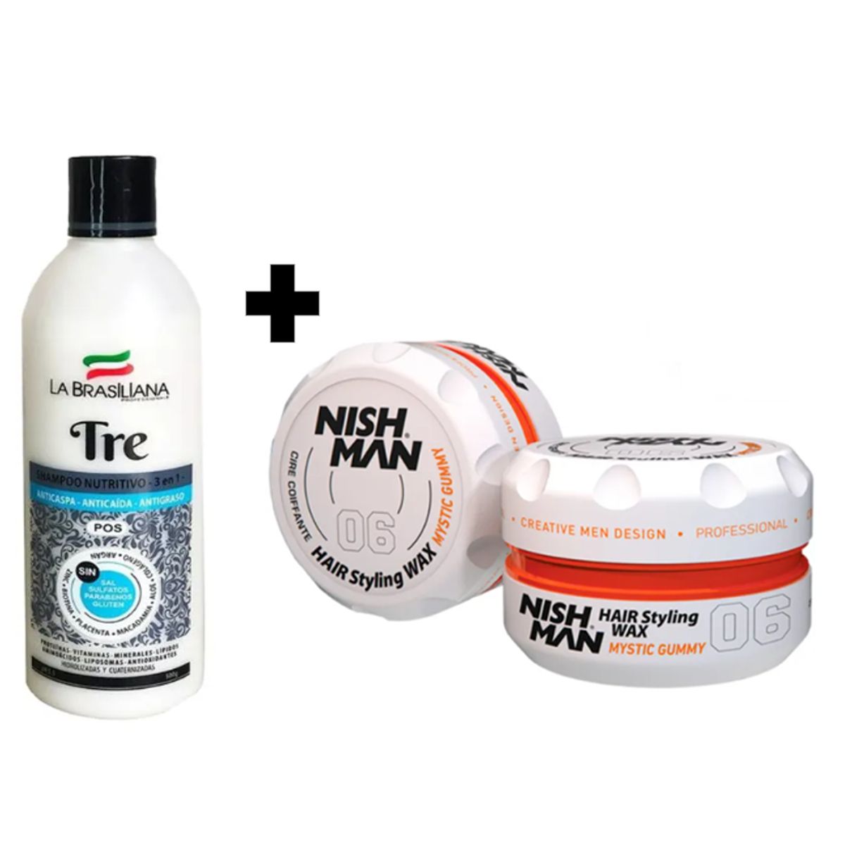 LA BRASILIANA - Shampoo Capilar Tre + Cera Fijadora de Cabello 06 Nishman