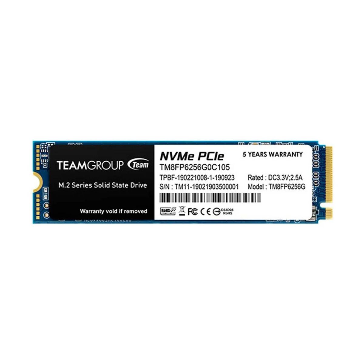 TEAMGROUP - Unidad en estado solido MP33 M2 PCIe SSD 256GB DC +33V