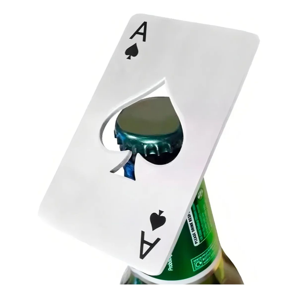 GENERICO - Destapador De Acero En Forma De Carta As De Naipes