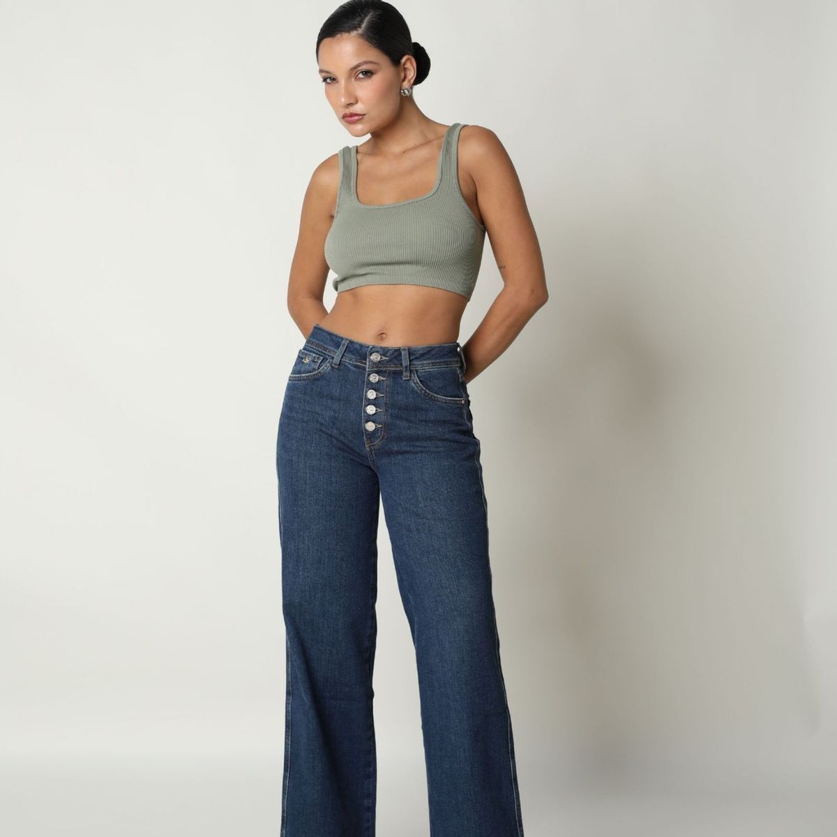 JHAN HIDS - Pantalon Palazo Denim Zhamara 5 botones