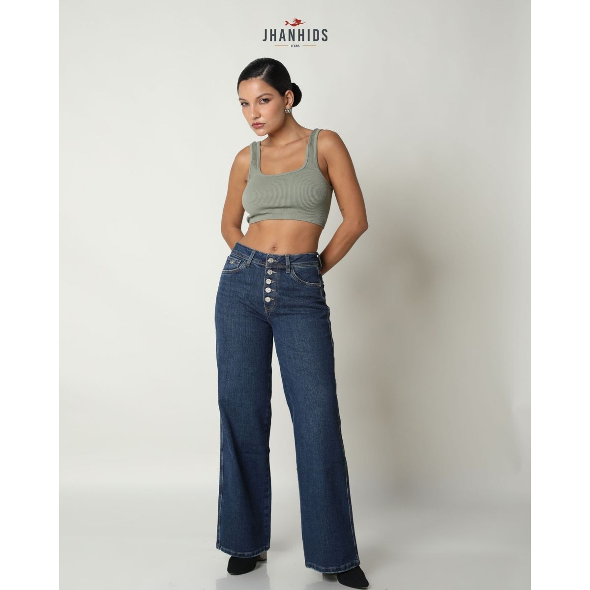 JHAN HIDS - Pantalon Palazo Denim Zhamara 5 botones