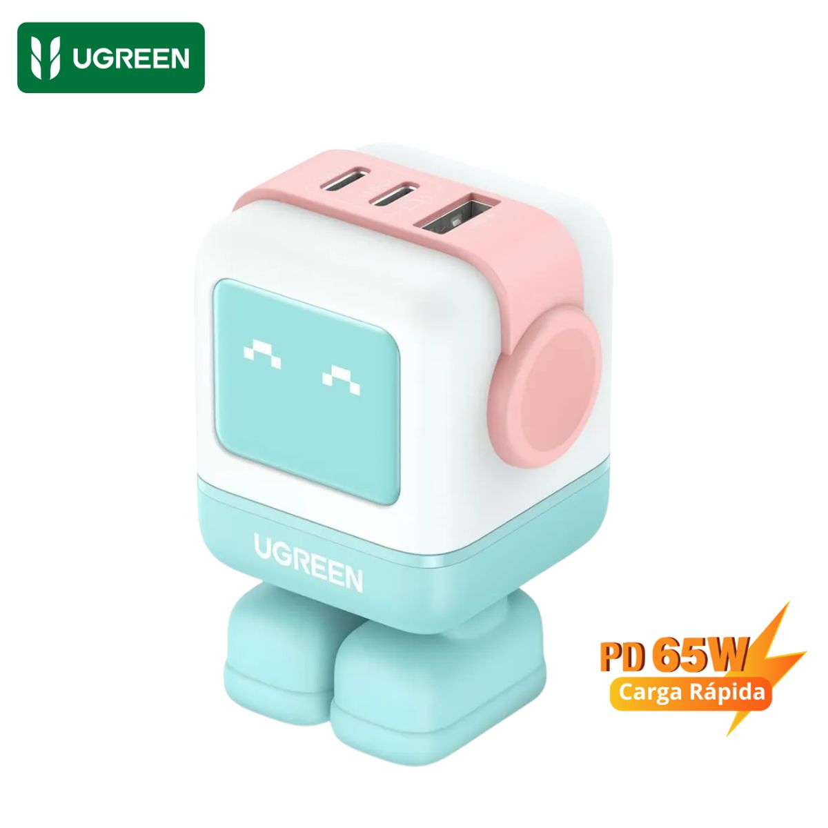 UGREEN - Cargador UGREEN Nexode GaN 65W 3 Puertos USB-C y USB-A Carga Rápida