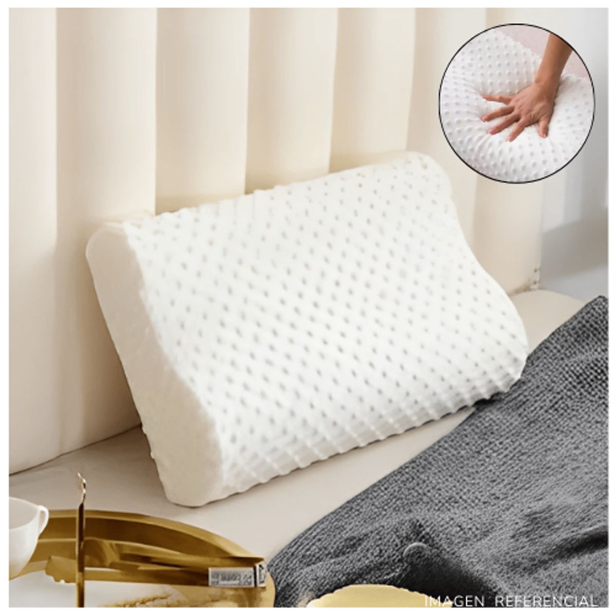 INSPIRA MARKET - Almohada Ortopédica Cervical Ergonómica Blanca PACK x2