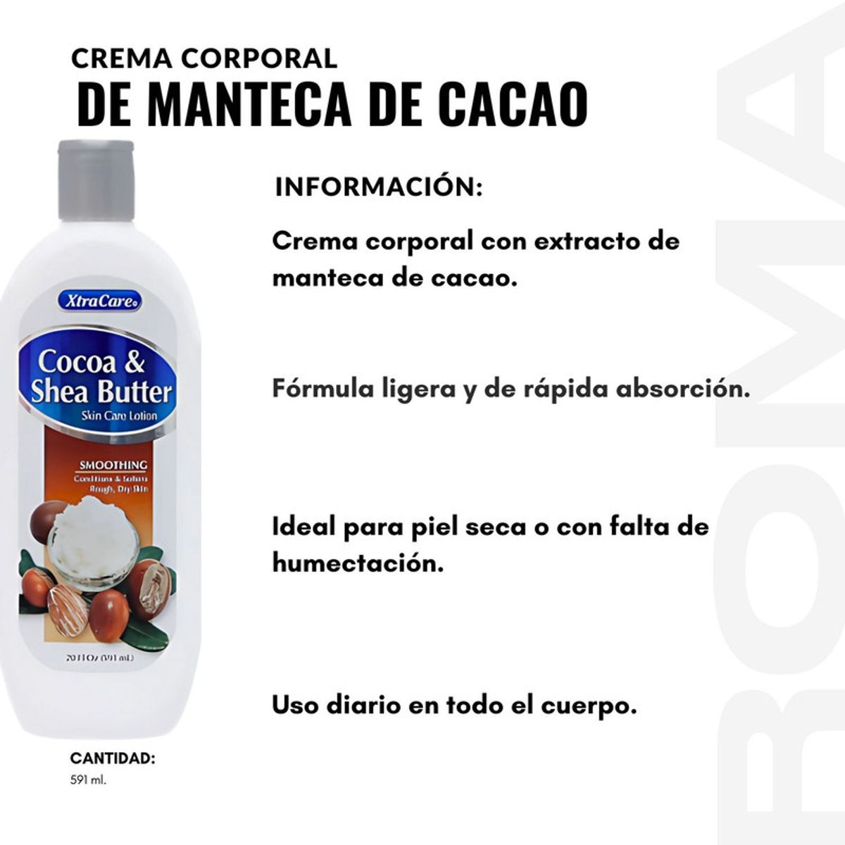 GENERICO - CREMA CORPORAL DE MANTECA DE CACAO 591ML XTRACARE