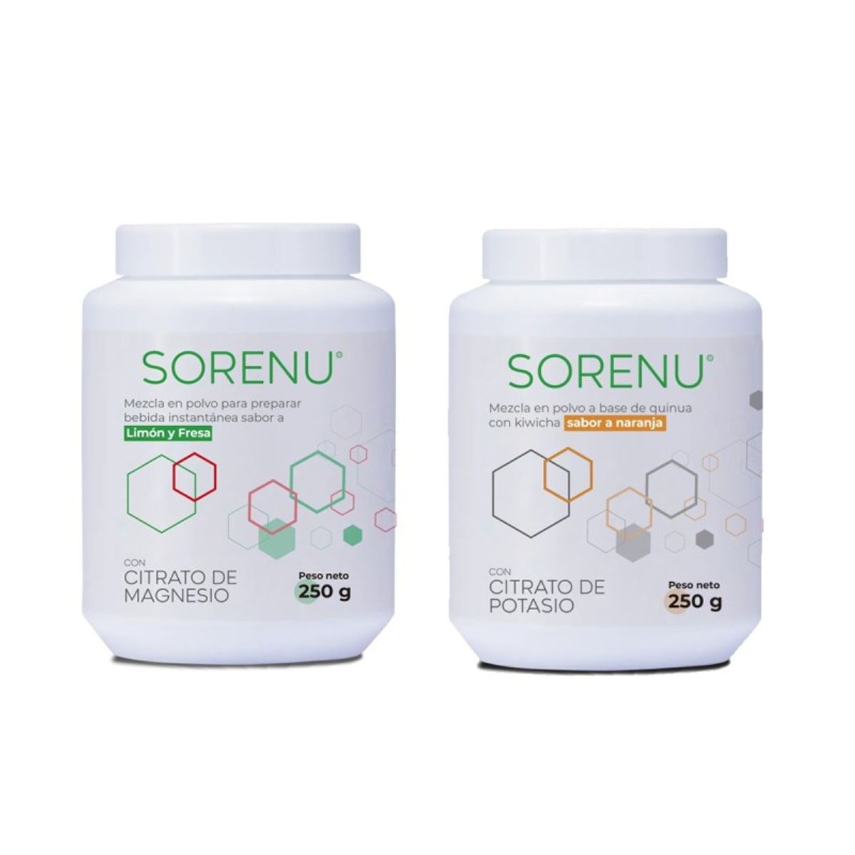 SORENU - Pack Mezcla Citrato de Magnesio 250 gr y Citrato de Potasio 250gr