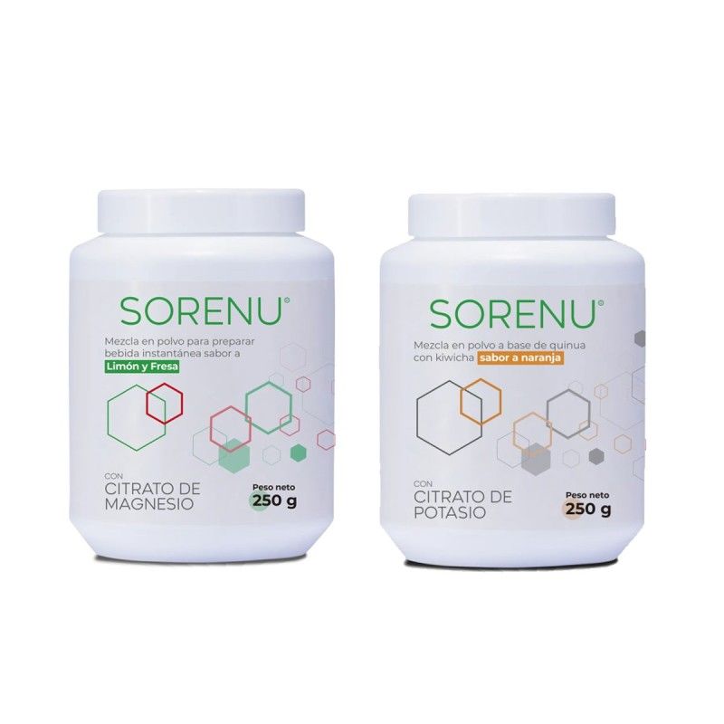 SORENU - Pack Mezcla Citrato de Magnesio 250 gr y Citrato de Potasio 250gr