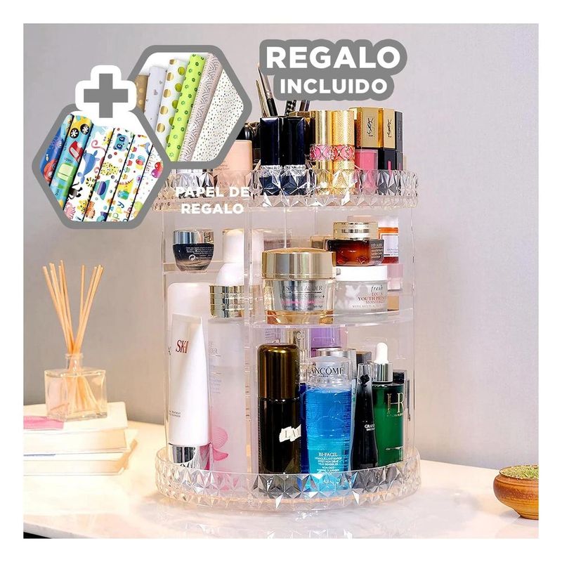 RYBIU IMPORT - Pack12 Estante Organizador para Cosmeticos Y+Papel de Regalo