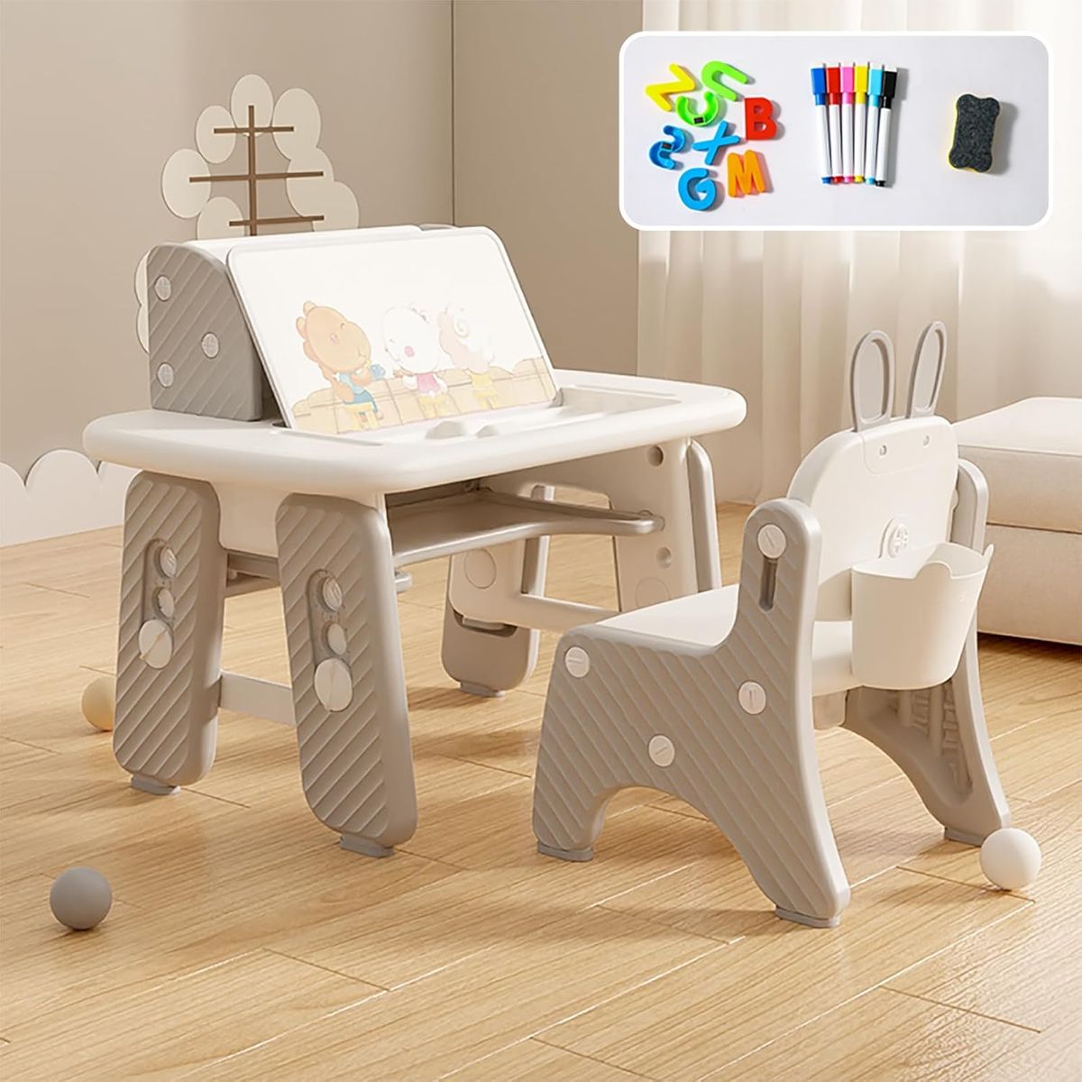 PERU IMPORTACIONES - Mesa infantil Conejito ajustable 4 niveles