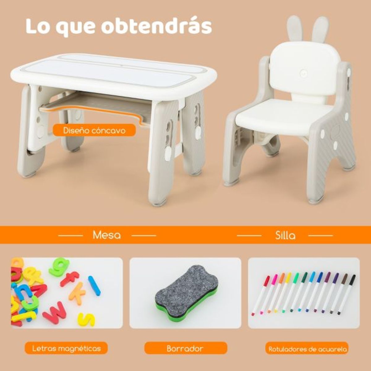 PERU IMPORTACIONES - Mesa infantil Conejito ajustable 4 niveles