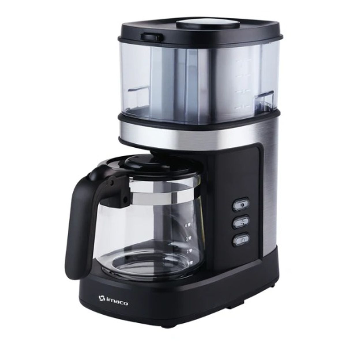 IMACO - Cafetera 4 tazas con Moledor de Cafe Imaco ICMG4070 Negro