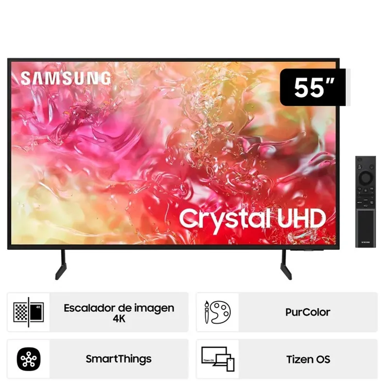 SAMSUNG - Televisor Samsung 55 Crystal UHD 4K UN55DU7000GXPE